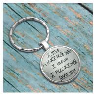 "I love FUCKING you I mean I FUCKING love you" Letters Keychain Glass Cabochon Couple Keychain Couple Jewelry Gift | Wish