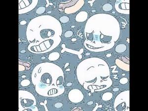 Sans the skeleton~looking like this-(sans x frisk)