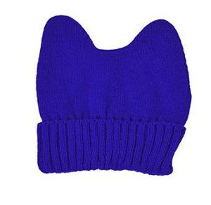 Amazon.com: Imixcity Women Warm Winter Cat Ear Shape Knitted Hat Elastic Beanie Cap Blue: Clothing