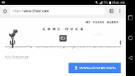 Dino run anyone? When you lost internet and try to log into this website, it will say can not connect with a dinosaur. If you tap/click (idk if it works on PC) a game will load called Dino run. If you get to 700 points, everything turns black on the screen because it is night but is quickly changed back