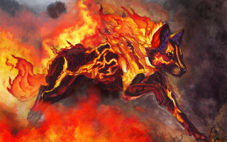 isn't this cool? OMG its fire wolf