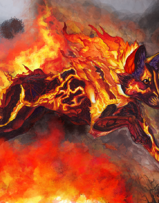 isn't this cool? OMG its fire wolf