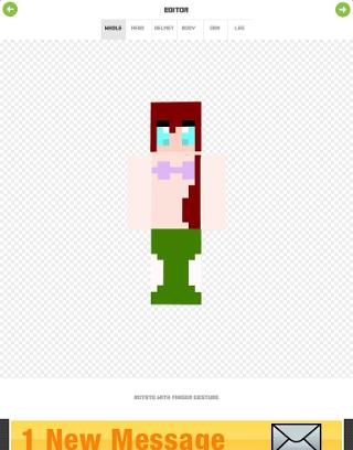 What do you think of this Minecraft skin? I made a Minecraft skin using this app. It's a skin of Princess Ariel (from the little mermaid) and it took me a long time. Please tell me what you think!