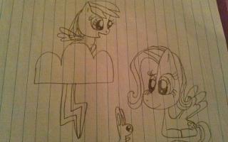 do you like this picture? It may be blurry. Its supossed to be fluttershy and rainbow dash.