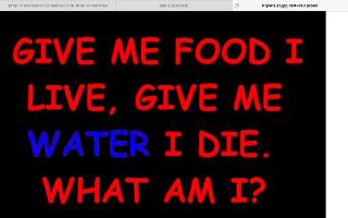 Hey so I found this really hard riddle and I want you to take a guess This is the riddle: Give me food I live but give me water I die  What could it be?