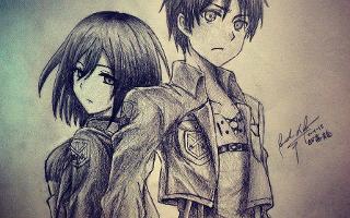 is my drawing of eren and mikasa good? I loved this picture I drew