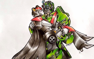 Who thinks these two look like good couples? Art belongs to: taija_tolvanen (on Instagram)   My Transformers Oc Shadedown and Crosshairs from Transformers AOE and TLK  Bayverse characters