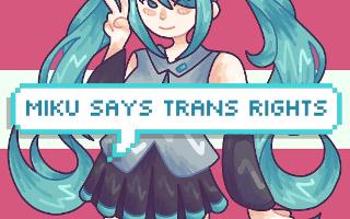 trans rights? do we agree? trans rights? trans rights are human rights. yes they are. if you say otherwise go eat a rock. drawing is by @strawbeppy on twitter