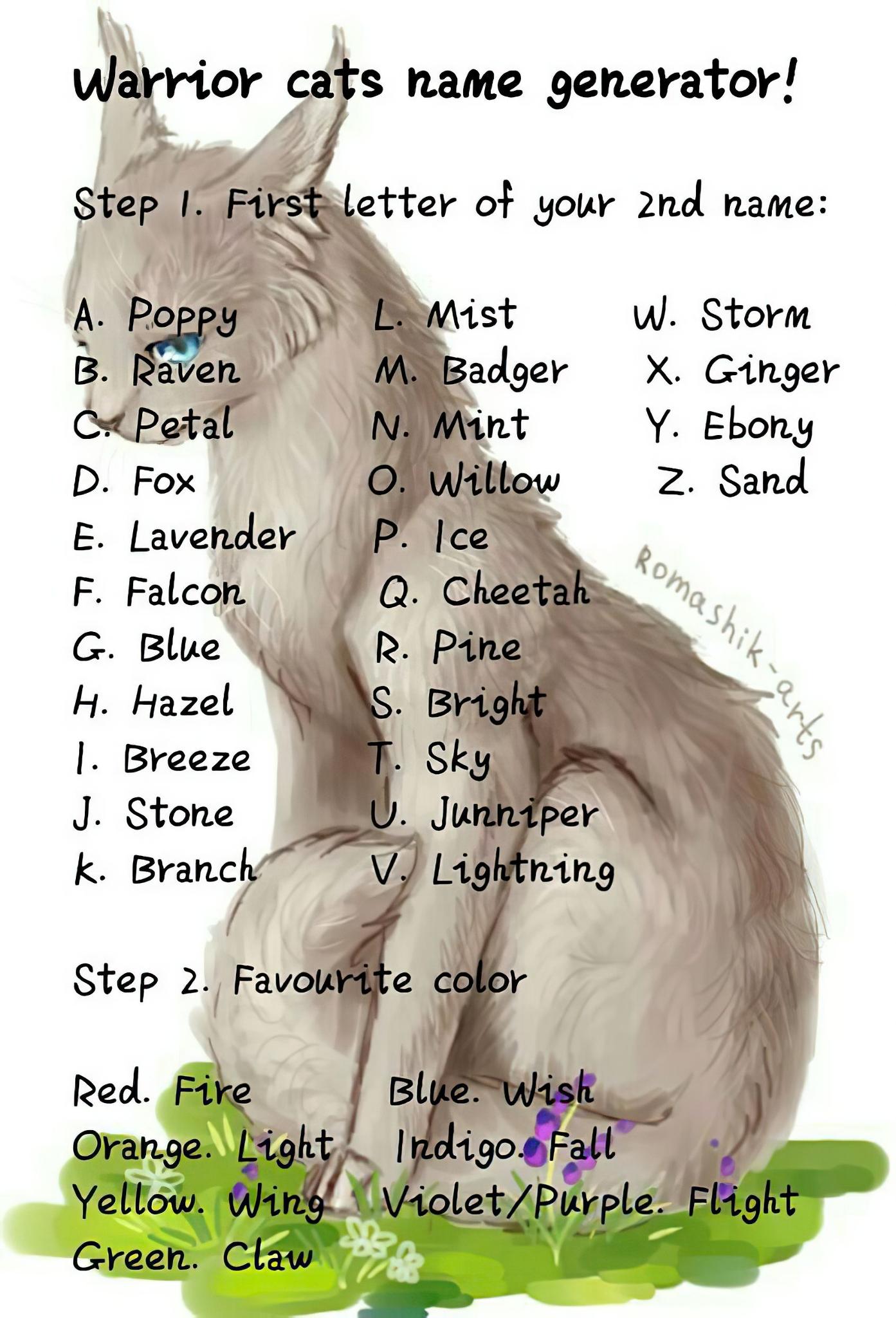 Warrior Cat Name Ideas 1 Question