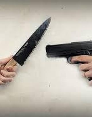 which would you rather fight with, a knife or gun? question number 2