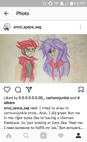 Oh my... Goodness... Cartoonjunkie liked my post... :0