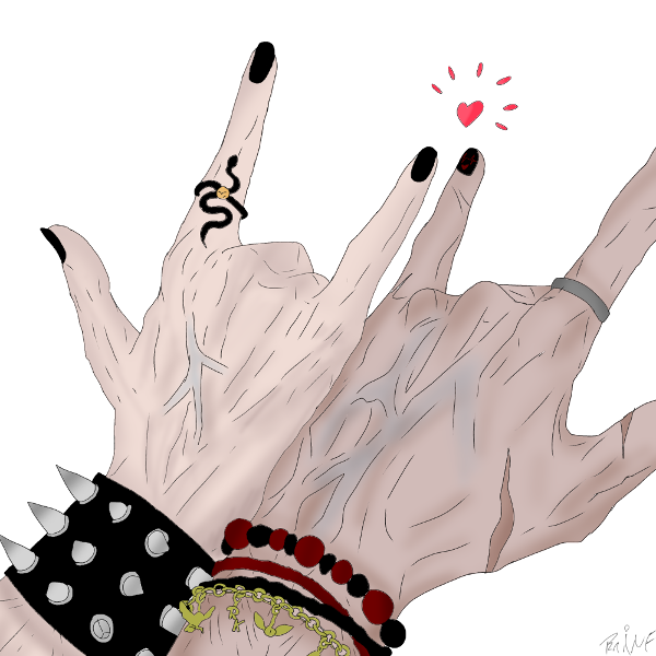 I drew me and my bf's hands..