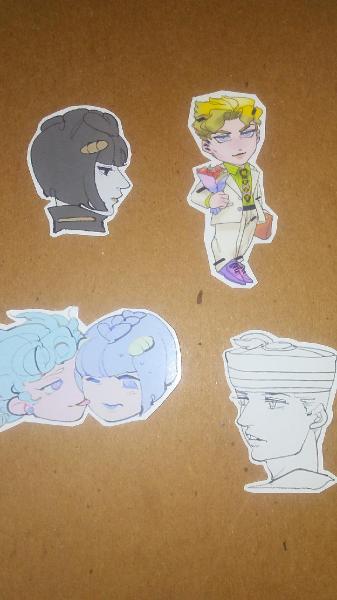 STICKERS AAA!!!! i love how giorno is licking bruno this time :>