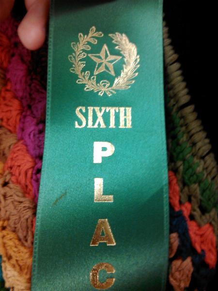 My sixth place ribbon