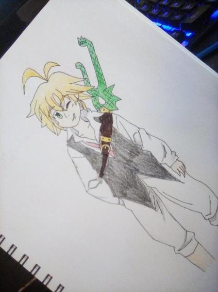 Meliodas drawing after colours