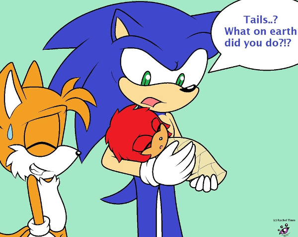 Aw, baby Knux looks so cute. ^-^