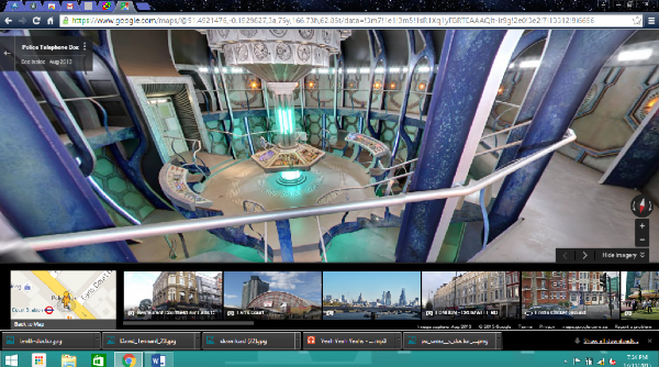 you can go in the tardis on google maps!