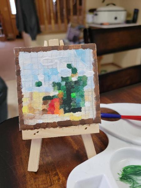 So I made a minecraft mini painting-