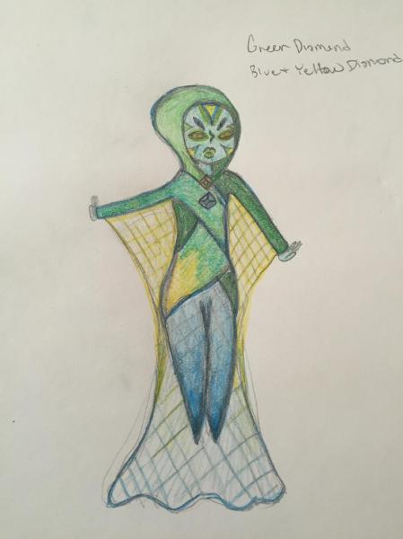 Green Diamond- Fusion of Blue and Yellow Diamond (by me)