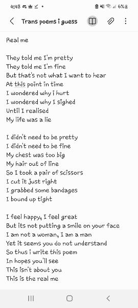 So I wrote a poem- not sure if it's good I'm tired