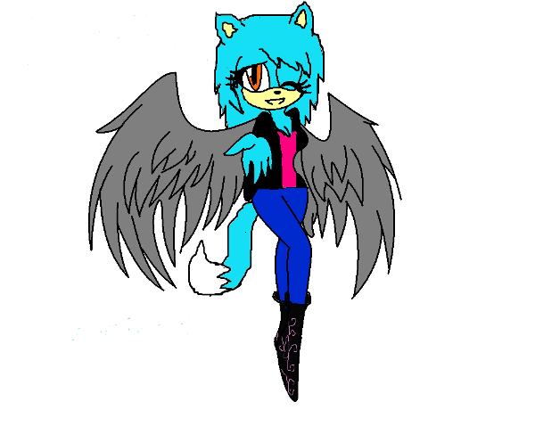 Decided to make a sonic OC. Angel the Wolf in Angel Form :)