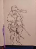 My Recent sketch of Leo as a Japanese Samurai