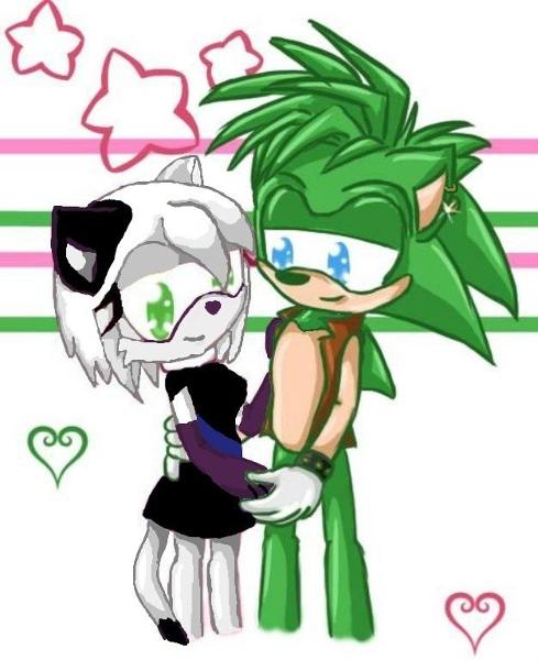 Leat the Cat, my first fan character. Manic the Hedgehog, from Sonic Underground.