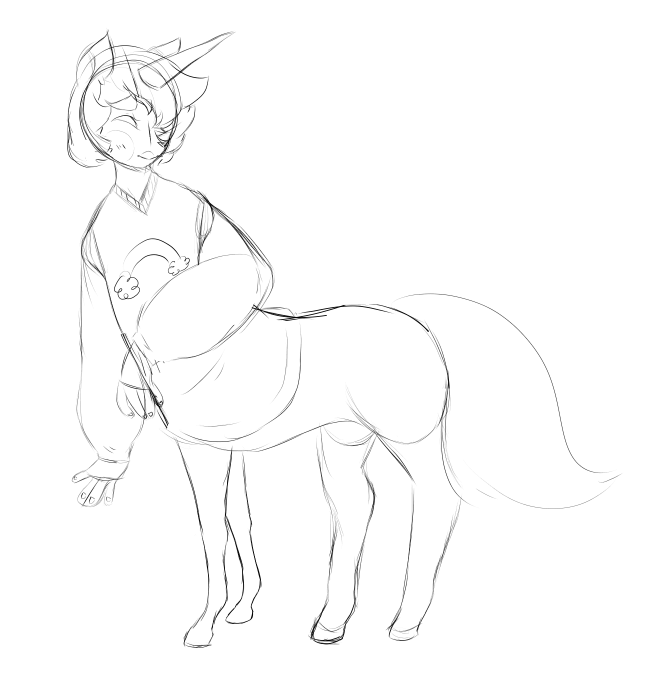 WIP OF UNICORn man (i rly need to fix the hind legs // also i'm not a furry)