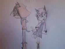 My all new Hedgedemon sonic ocs, Peril (left) and Vague Heartgazer (right)