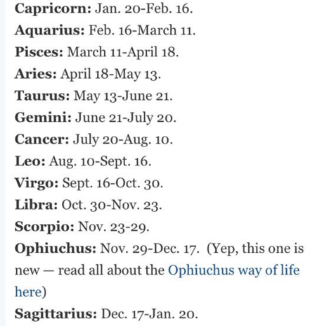 If anyone wants to check their new Zodiac signs...