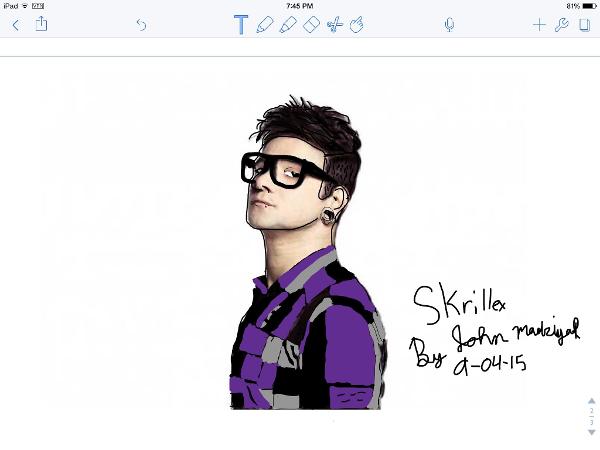 I drew skrillex short hair version