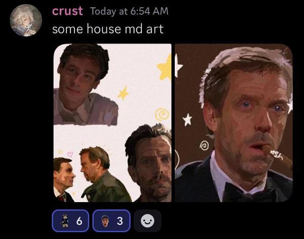 ik one of yous liked house md so heres some art by crust from the jack manifold discord server