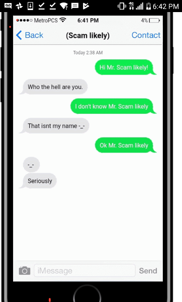 A chat with Mr. Scam likely.
