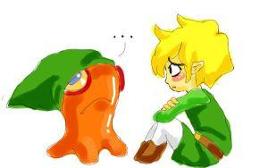 Aww, bad Chuchu! *gives link his hat and hugs him*