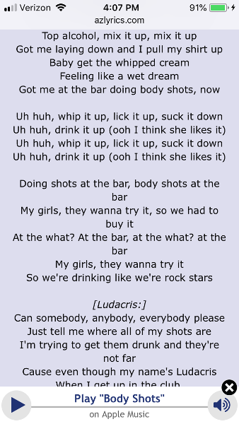 Tag yourself as a line because this song is just weird. I’m “Even though my names Ludacris”