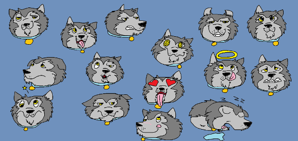 Wolfie emotioncon collection.