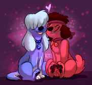 Ruby and Sapphire as cute little dogs!