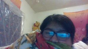 Me *i cover myself with my mexican blanket*