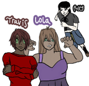 I drew all 3 of my cats as humans! :D